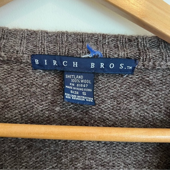 VTG Birch Bros 100% Shetland Wool Sweater Sz Small - Picture 3 of 8